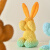 正版榴莲透明树脂兔公仔潮玩暴力熊创意3D设计居家桌面摆件艺术品 草原蓝3D打印