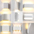 卧室床头简约现代LED时尚新款艺术客厅走廊过道墙壁灯具北欧壁灯 黑色长盒长20*高10cm暖光5瓦