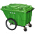 400L升环卫手推保洁垃圾车物业带盖市政户外大号垃圾桶带盖清运车 400升绿色带轮带盖