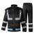 反光雨衣雨裤套装 交通安全 环卫救援保安值勤荧光雨衣套装 高速版黑色套装 L