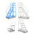 移动登高车仓库登高梯1/2/3米平台梯子带轮超市库房可移动取货梯 平台离地1.5m(0.6m宽)蓝色
