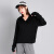 Naturally Inspired新款女士100%美丽诺羊毛帽衫外套户外运动休闲时尚卫衣103250 黑色 M