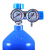 链工 工业氧气瓶高压瓶铝合金无缝钢瓶吸氧工业瓶急救瓶单瓶 2升瓶表一体氧气瓶
