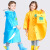 儿童雨衣 韩版带书包位男女学生骑行雨披徒步防水斗篷雨衣 玫红刺猬 S