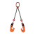 YTYNT 起重吊钳钢板吊钳合金钢索具组合吊装链 L型钢板钩夹子吊具双腿   3.2吨3米（开口0-40mm)