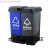 双色分类垃圾桶饭店办公可回收带盖脚踏带内桶新国标大号 60L双绿厨余+红有害国标