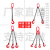 承重链条吊索索具起重80锰钢链条吊钩吊环挂钩吊车双钩吊装工具 白色 21吨2米4根链四钩