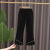 逸卡米 女童春秋季裤子适合5-14岁小女生穿的韩版洋气喇叭裤儿童中大童 黑色 钻石蕾丝喇叭裤 120 参考身高105-115左右