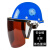 定制安全帽式电焊面罩烧焊工防护罩脸部面屏防飞溅打磨透明焊帽头戴式柯思捷 安全帽(蓝色)+支架+茶色屏