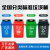 塑料垃圾桶分类厨房学校四色小区户外可回收大号环卫商用翻盖 20L加厚无盖 备注需要的颜色