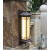 太阳能壁灯室外阳台庭院大门灯花园围墙灯中式别墅露台LED灯户外 80cm窗花黑色（两用款）
