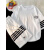 庄蔻莉2024港风夏季韩版运动套装男生宽松T恤学生短袖简约五分裤两件套 白色 3xl