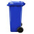 冰禹 BY-626 户外厂房垃圾桶 大号特厚挂车桶 塑料分类垃圾箱 蓝色 可回收物 加厚100L 上海分类垃圾桶