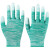 PU浸塑胶涂指涂掌尼龙手套劳保工作耐磨防滑干活打包薄款胶皮手套 绿色涂指手套（36双） M