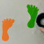 玛仕福 脚印地贴橙色（1对） 幼儿园学校防水耐磨脚丫贴纸6*12cm