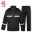 者也 反光雨衣套装 1套 黑色双层加厚户外防雨防汛 2XL码014