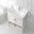 歌迪瓦（GEDIWA）太空铝落地式浴室柜组合小户型支架洗手盆卫生间陶瓷洗脸盆柜 43x35cm白金+陶瓷双层柜+下水道