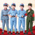 谋福 演出服志表演服 长征合唱服装 蓝色红军长袖套装 130cm 