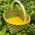 贝弘杰纯手工编织篮置物篮塑料工艺篮收纳篮购物篮手提篮礼品 黄色+绿色+红色