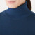 无印良品 MUJI 女式 天竺 高领毛衣 长袖针织衫 蓝色 XL