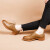 MAFEMATO春季复古时尚百搭小皮鞋子休闲英伦风单鞋低跟懒人鞋54012-3SRZR 预售 卡其色（10日内发货） 35
