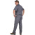 中神盾 SWS-CDS-201 工作服套装男全棉薄款夏季短袖工装 耐磨透气纯棉劳保服 深灰色 XL/175 (500套起订）
