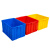 物流箱 加厚周转箱物流筐仓库胶箱养龟箱带盖储物收纳盒大号长方形塑料框MSY 400-130箱(450*330*140) 蓝色