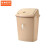 京洲实邦 塑料大垃圾桶大号学校厨房办公室大容量商用无盖带盖 65L绿色有盖