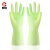 厚创  PVC防水清洁劳保手套 清洁防护手套 厨房橡胶手套耐用 马卡龙绿 M码 
