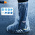 防水养殖场雨天加厚长筒塑料靴套防滑一次性鞋套户外耐磨漂流脚套 长筒(蓝色)2只看样品