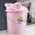 水桶塑料桶加厚手提学生宿舍储水洗澡洗衣装水桶厕所大号 中号粉色26L高强力桶