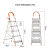 梯子折叠梯铝合金人字梯室内多功能楼梯爬梯加厚不锈钢扶梯子 橘色标准不锈钢五步梯(无防