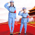 儿童红军演出服全套男女八路军表演服合唱团舞蹈服套装 蓝色短袖 110