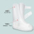 谋福 防雨鞋套 PVC注塑一体成型加厚耐磨成人脚套 高筒白色 2XL42-43码 