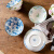 月魔海外严选碗盘餐具面碗盘子日式陶瓷吃饭碗釉下彩日本进口家用米饭碗水果钵 双印椿-芝兰粉4.8英寸钵