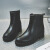 锐麻   时尚PVC防滑低筒雨靴加厚短筒女士马丁水鞋 黑色 37 