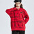 卡帕（Kappa）腰果花套头衫情侣男女秋运动卫衣休闲满印外套 中国红-554 S