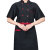 易美丽诺 LCF0702 夏季厨师服套装饭店厨房食堂短袖工作服 黑色红边短袖+围裙+帽子 3XL