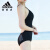 阿迪达斯 adidas 泳衣时尚经典黑色连体游泳衣女士泳装专业训练抗氯DN9018 黑色 XL