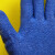 福安特劳 FL218耐磨防滑皱纹劳保手套挂胶防护胶手套 十针灰纱蓝线皱 12副/包