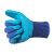 谋福 CNMF 104 劳保手套  加强耐磨浸胶手套  透气压纹橡胶手套 乳胶压纹蓝(12双装) 