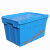 塑料周转箱带盖斜插式物流箱翻盖药品收纳箱长方形运输箱周转筐 蓝色 外径600*400*380毫米