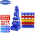 斜口零件盒螺丝工具盒组合式货架零件盒物料件盒分类收纳盒 A4号4 A6号520*350*190mm 单个) 蓝黄红三色备注