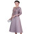 戎诺蕾丝旗袍年轻款新中式高端气质平时可穿妈妈婚宴礼服假两件连衣裙 灰紫色连衣裙 M