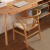 素杉实木学习椅餐椅新中式创意靠背椅子书房椅家用休闲Y椅 胡桃色
