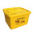 定制废物周转箱垃圾转运箱黄色加厚垃圾桶20406080100L升利器盒 40L:46*31*26CM【货号011】 带轮子