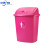 塑料大垃圾桶大号30升40L学校厨房办公室大容量商用无盖带盖 40L玫红色有盖