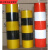 CHEAIREN 40/80cm黄红白反光膜警示桩反光贴电线杆反光条交通防幢柱 黄黑竖纹间距4CM