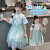 戏狐女童汉服朝鲜服韩版儿童连衣裙2024新款国风新中式旗袍夏装公主裙