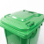 海斯迪克 HK-366 户外厂房垃圾桶 大号加厚挂车桶 塑料分类垃圾箱 绿色 加厚240L带轮挂车